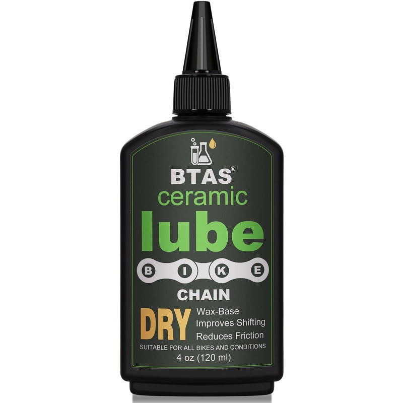 BTAS Ceramic Dry Bike Chain Lube 4 oz -UV Tracer Dye -Road,Mountain Bicycle Lubricant Oil,Dry and Dusty Weather Conditions - Image 1